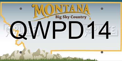 QWPD14 Montana License Plate