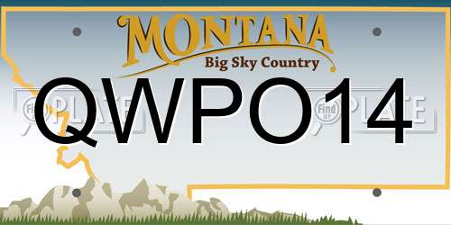QWPO14 Montana License Plate