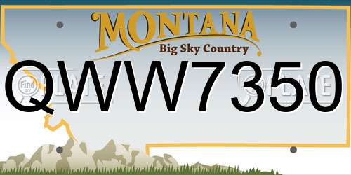 QWW7350 Montana License Plate