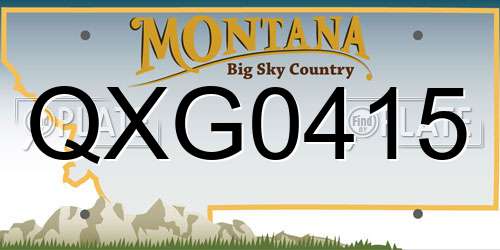 QXG0415 Montana License Plate