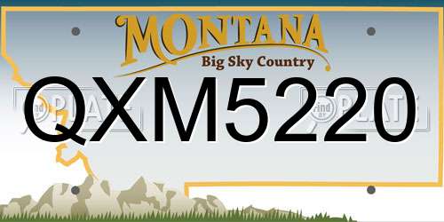 QXM5220 Montana License Plate