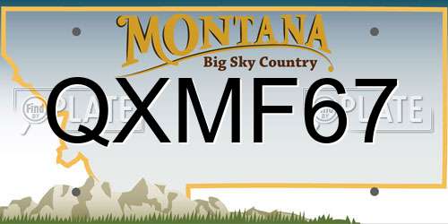 QXMF67 Montana License Plate