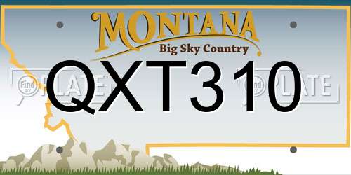 QXT310 Montana License Plate