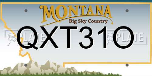 QXT31O Montana License Plate