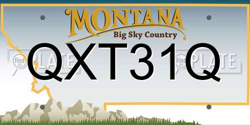 QXT31Q Montana License Plate