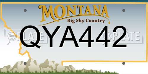 QYA442 Montana License Plate