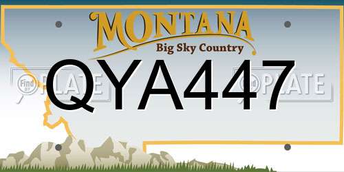 QYA447 Montana License Plate