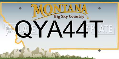 QYA44T Montana License Plate