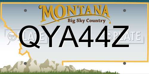 QYA44Z Montana License Plate