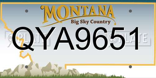 QYA9651 Montana License Plate