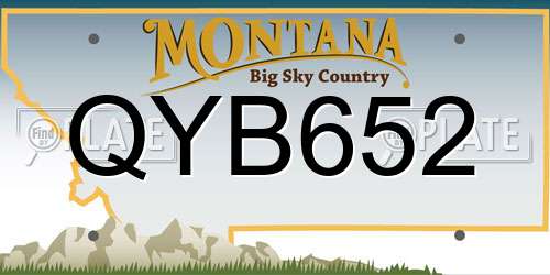 QYB652 Montana License Plate