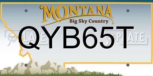 QYB65T Montana License Plate
