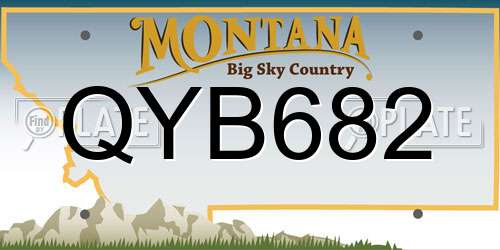 QYB682 Montana License Plate