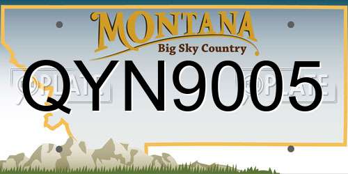 QYN9005 Montana License Plate