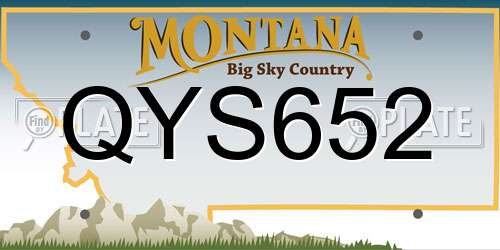 QYS652 Montana License Plate
