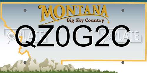 QZ0G2C Montana License Plate