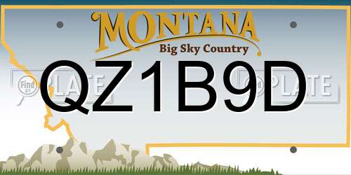 QZ1B9D Montana License Plate