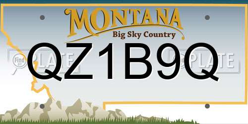 QZ1B9Q Montana License Plate
