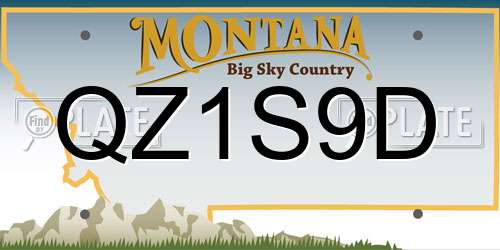 QZ1S9D Montana License Plate