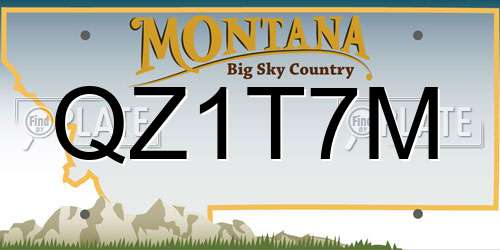 QZ1T7M Montana License Plate