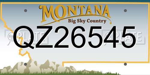 QZ26545 Montana License Plate