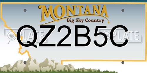 QZ2B5C Montana License Plate