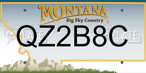 QZ2B8C Montana License Plate