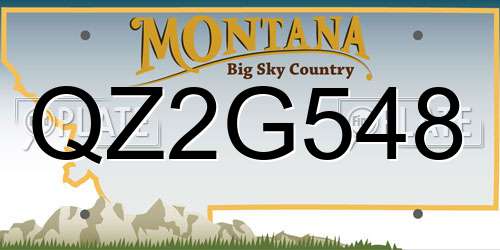 QZ2G548 Montana License Plate