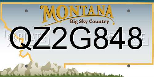 QZ2G848 Montana License Plate