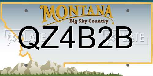 QZ4B2B Montana License Plate