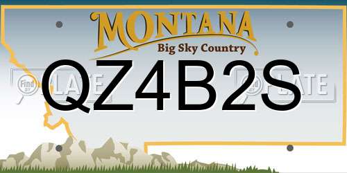 QZ4B2S Montana License Plate