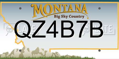 QZ4B7B Montana License Plate