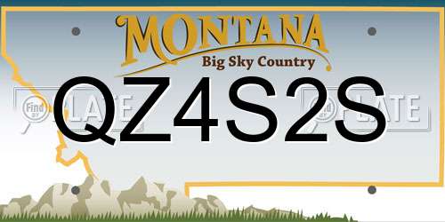 QZ4S2S Montana License Plate