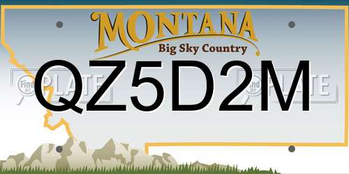 QZ5D2M Montana License Plate