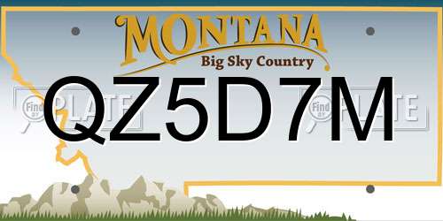 QZ5D7M Montana License Plate