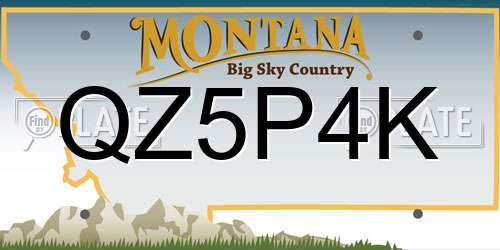 QZ5P4K Montana License Plate