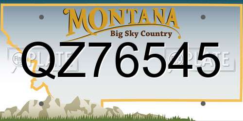 QZ76545 Montana License Plate