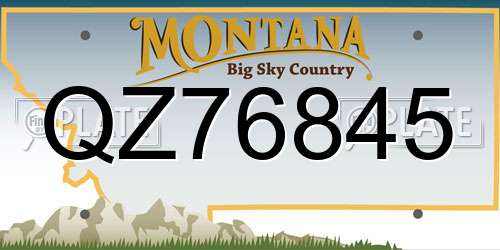 QZ76845 Montana License Plate