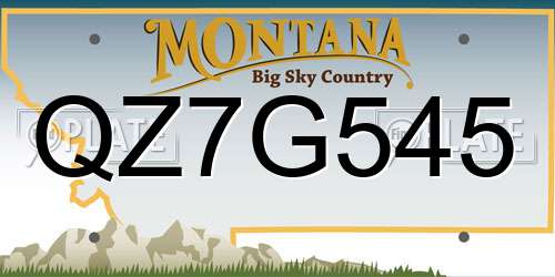 QZ7G545 Montana License Plate