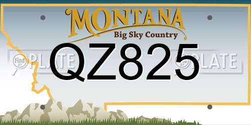 QZ825 Montana License Plate