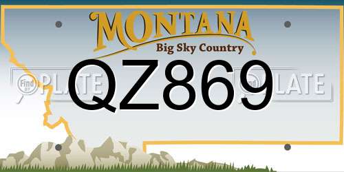 QZ869 Montana License Plate