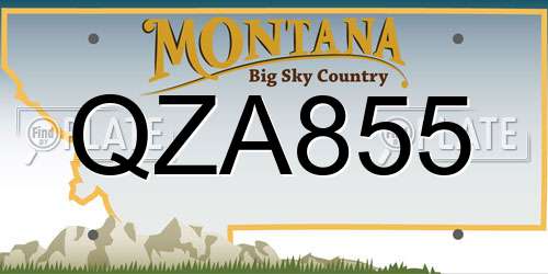 QZA855 Montana License Plate