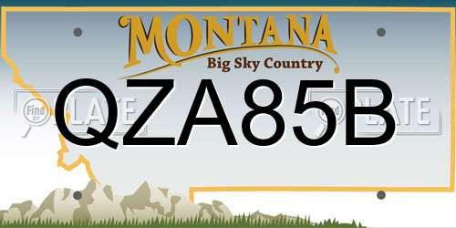 QZA85B Montana License Plate