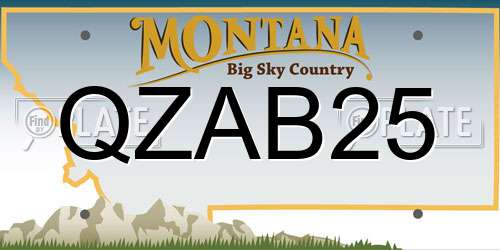 QZAB25 Montana License Plate