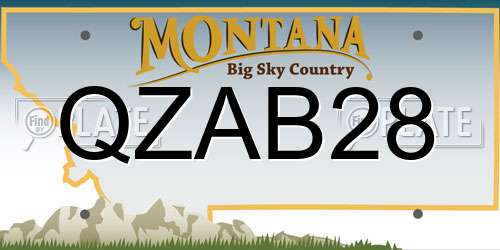 QZAB28 Montana License Plate