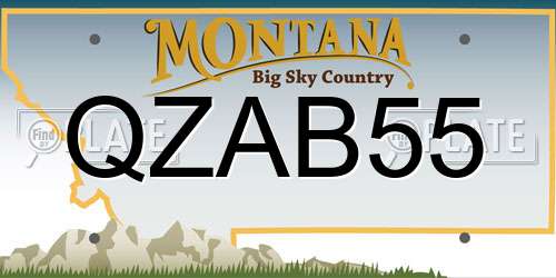 QZAB55 Montana License Plate