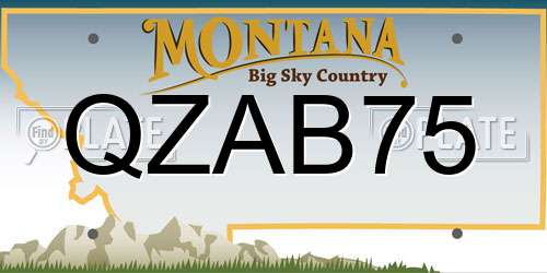 QZAB75 Montana License Plate