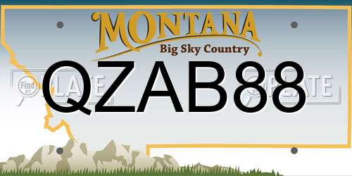 QZAB88 Montana License Plate