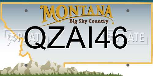 QZAI46 Montana License Plate