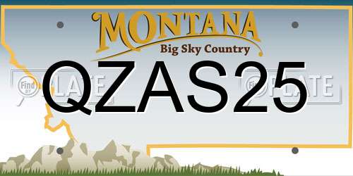 QZAS25 Montana License Plate